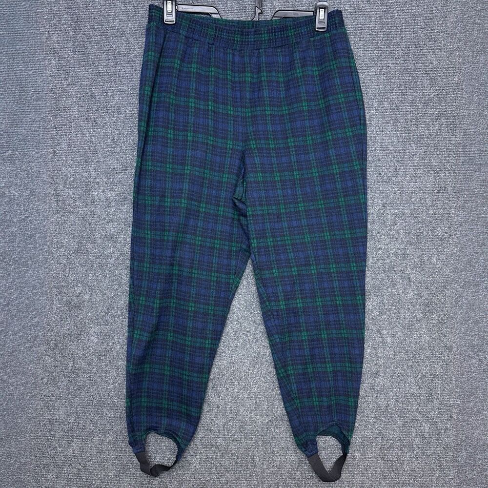 CD Daniels Stirrup Pants 1X Tartan Plaid Green Black Vintage Dark Academia